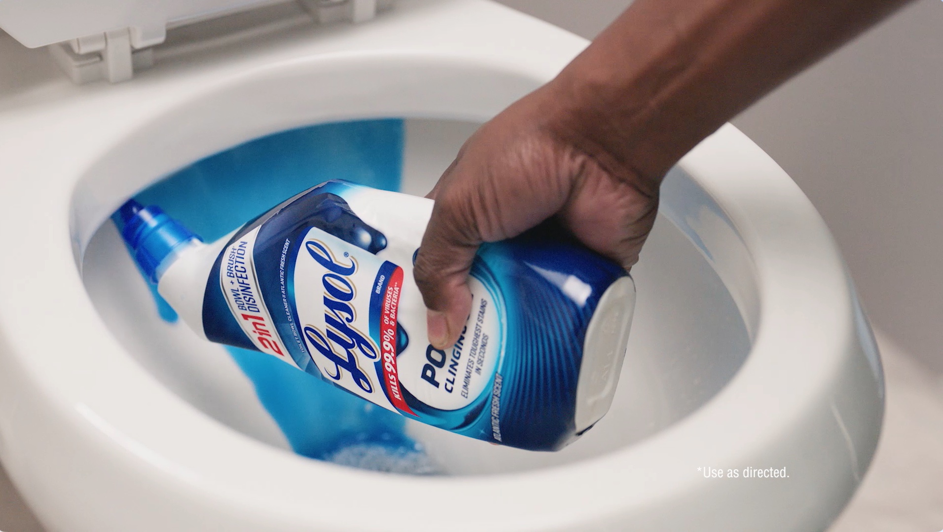 thumbnail video image 2 of Lysol Toilet Bowl Cleaner Gel, Toilet Cleaner Liquid for Lime and Rust, 24 fl oz – Disinfecting Bathroom Cleaner and Toilet Bowl Stain Remover, 2 of 9